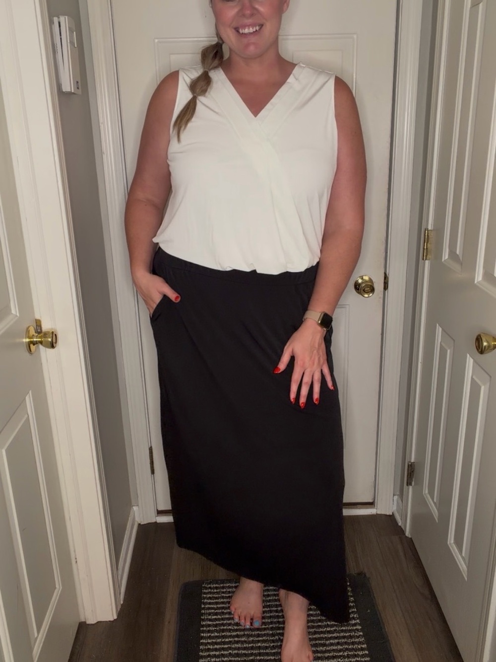 Lane Bryant Black Maxi Skirt with Pockets